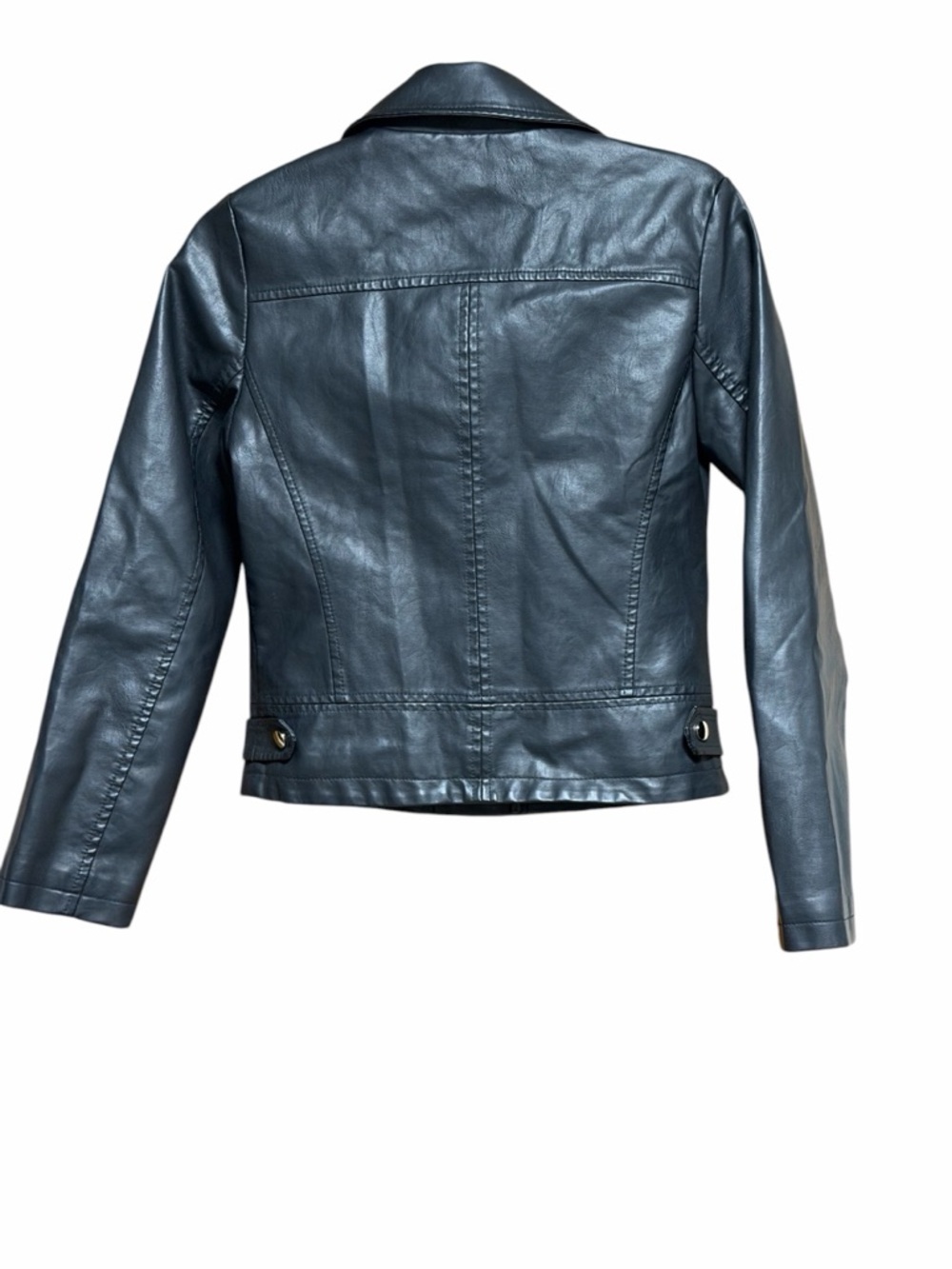 Tanming Faux Leather Biker Jacket Black Size XS NWT - Picture 3 of 9